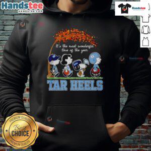 UNC Tar Heels Halloween hoodie featuring peanuts design, perfect for celebrating the most wonderful time of the year.