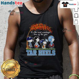 UNC Tar Heels Halloween tank top featuring fun peanut graphics, perfect for celebrating the most wonderful time of the year.