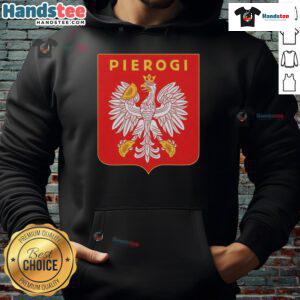 Nice Pierogi Coat of Arms logo hoodie featuring vibrant design and cozy fit, perfect for pierogi lovers.