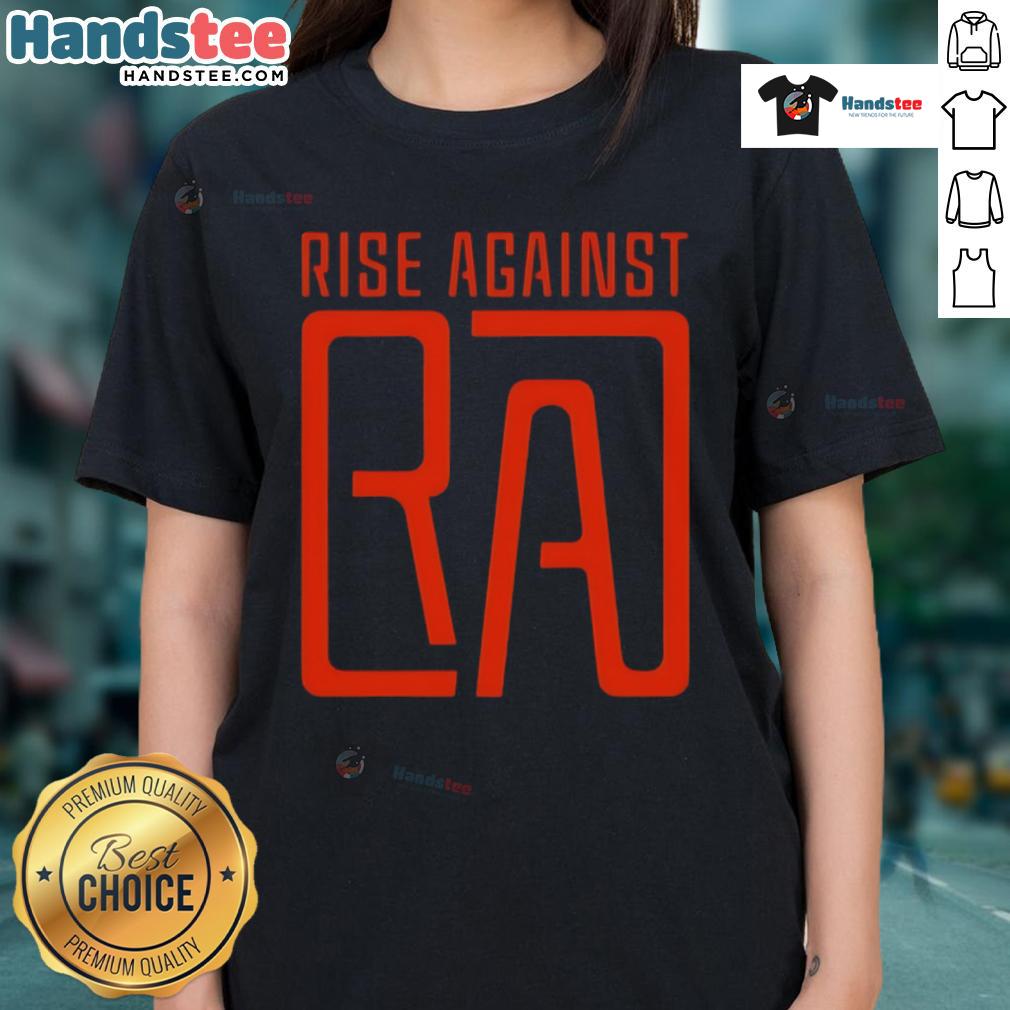 Nice Rise Against RA Logo Ladies Tee featuring a stylish design for fans of the band, perfect for casual wear.