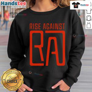 Nice Rise Against RA logo sweatshirt featuring bold design and comfortable fit, perfect for music fans and casual wear.