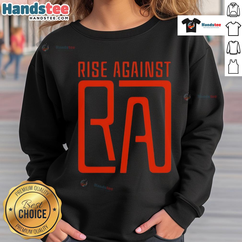 Nice Rise Against RA logo sweatshirt featuring bold design and comfortable fit, perfect for music fans and casual wear.