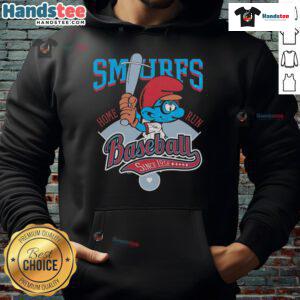 Nice Smurf Baseball Home Run Since 1958 hoodie featuring vibrant graphics and a comfortable fit for fans.