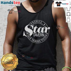 Nice Star Tavern World Famous Pizzeria tank top featuring vibrant design and logo, perfect for pizza lovers and fans.