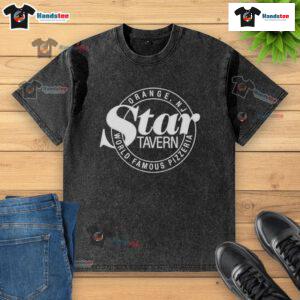 Nice Star Tavern world-famous pizzeria washed t-shirt featuring a vibrant pizza graphic and stylish design.