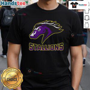 Nice Steeplechase Stallions Fade T-Shirt featuring a stylish design for horse racing enthusiasts.