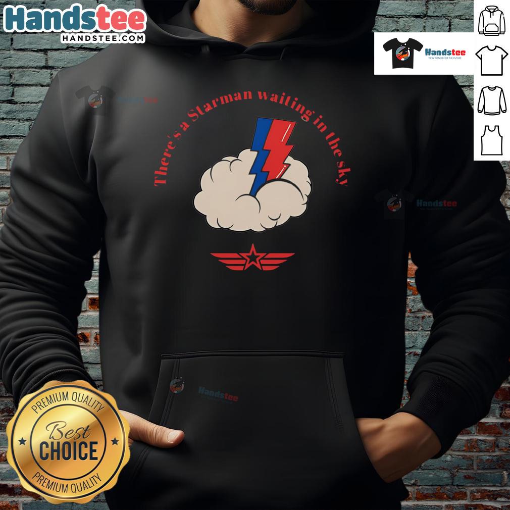 Stylish Nice There's A Starman Waiting In The Sky hoodie featuring vibrant graphics and comfortable fabric, perfect for fans.