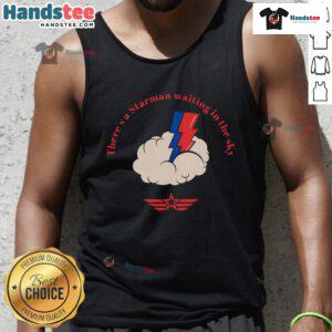Stylish tank top featuring 'There's a Starman Waiting in the Sky' design, perfect for music lovers and casual wear.
