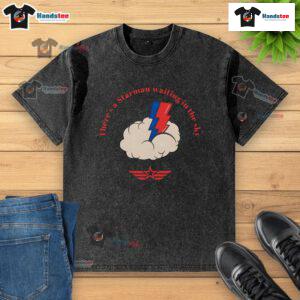Nice There's A Starman Waiting in the Sky washed t-shirt featuring vibrant graphic design and comfortable fit.