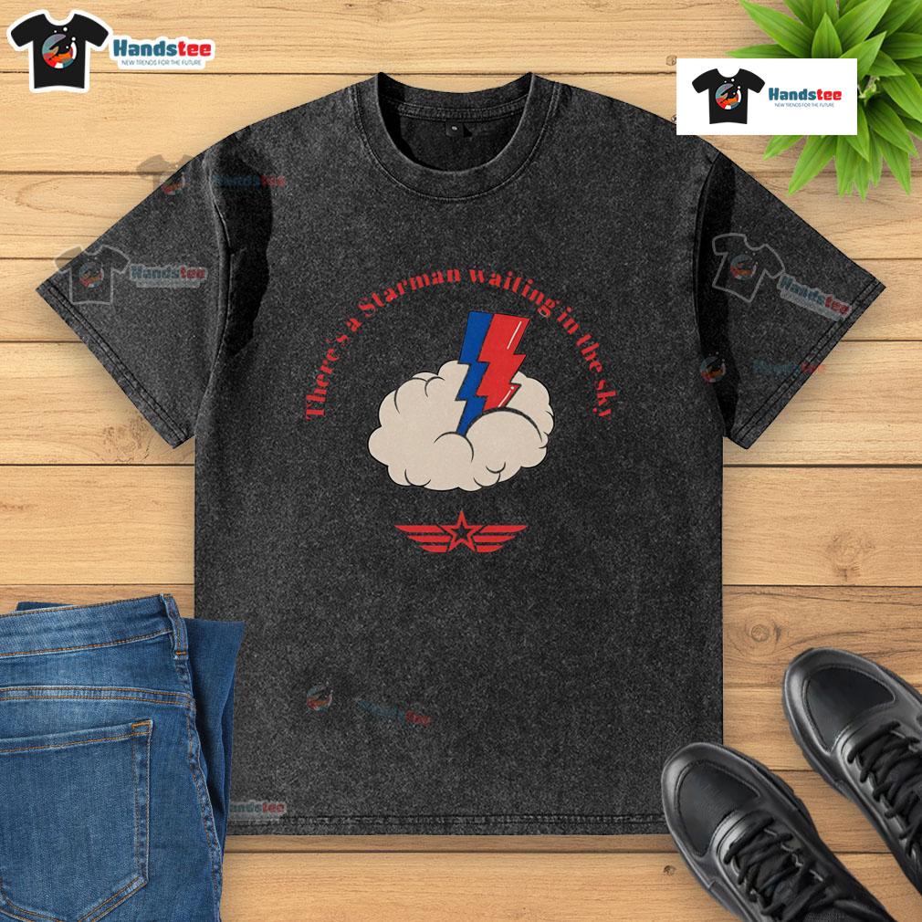 Nice There's A Starman Waiting in the Sky washed t-shirt featuring vibrant graphic design and comfortable fit.