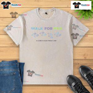 Nice Walk for PKD - A Cure Is Our Finish Line washed t-shirt featuring a motivational design for kidney disease awareness.