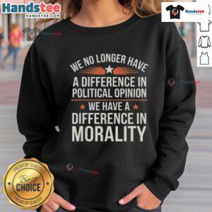 Stylish 'Nice We No Longer Have A Difference In Political Opinion' sweatshirt, perfect for expressing unity and casual comfort.