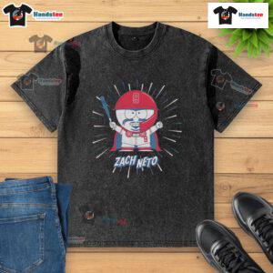 Nice Zach Neto Professor Chaos washed t-shirt featuring a unique graphic design, perfect for casual wear.