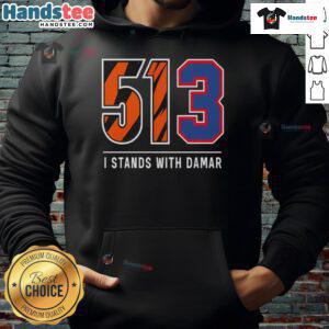 Official 513 I Stands With Damar Hoodie featuring a bold design supporting Damar Hamlin, perfect for fans and advocates.