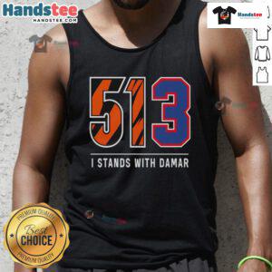 Official 513 I Stands With Damar tank top featuring a bold graphic design supporting Damar Hamlin.