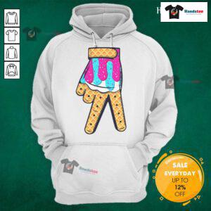 Official Baseball Ice Cream Drip Home Plate Hand Sign Hoodie featuring a fun design for baseball and ice cream lovers.