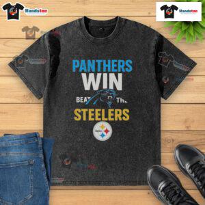 Official Carolina Panthers Victory T-Shirt featuring a bold design celebrating their win against the Steelers.