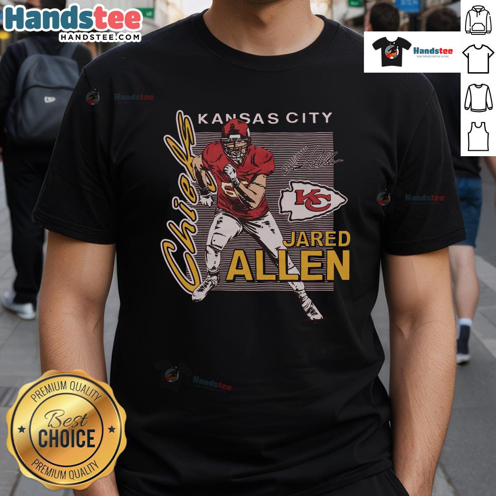 Official Chiefs Jared Allen Signature T-Shirt featuring bold graphics and the player's name for true fans.