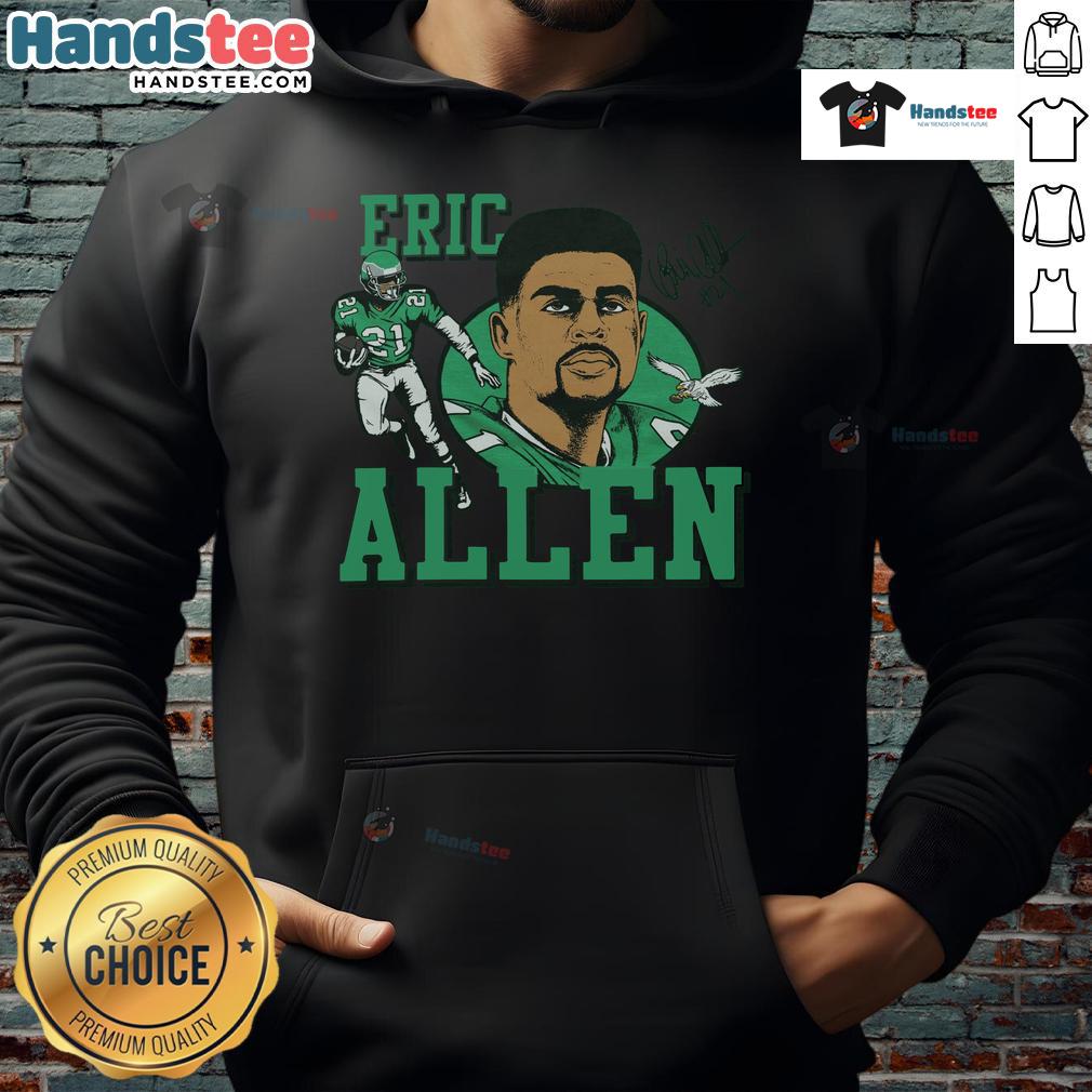 Official Eagles Eric Allen Signature Hoodie featuring team colors and logo, perfect for fans and casual wear.