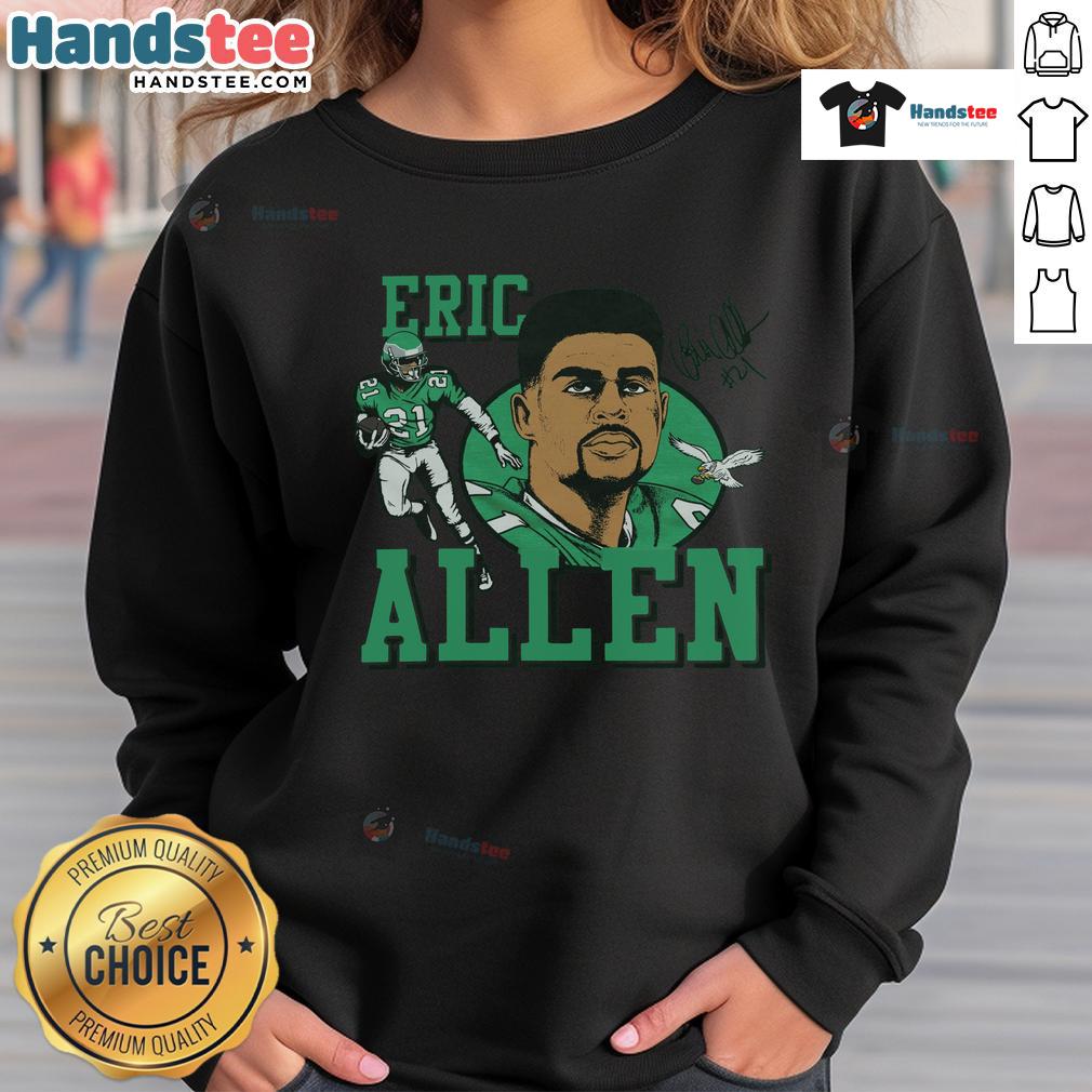 Official Eagles Eric Allen Signature Sweatshirt featuring a stylish design and team logo for devoted fans.