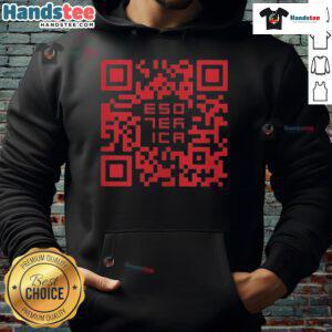 Official Esoterica QR Code Hoodie featuring a stylish design and unique QR code graphic, perfect for trendy fashion.