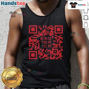 Official Esoterica QR Code Tank Top featuring a stylish design perfect for fans of unique fashion and QR code art.