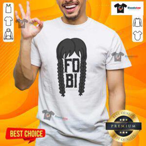 Official Fobi Fear Of Being Included Wednesday Addams T-Shirt featuring a unique design inspired by the iconic character.