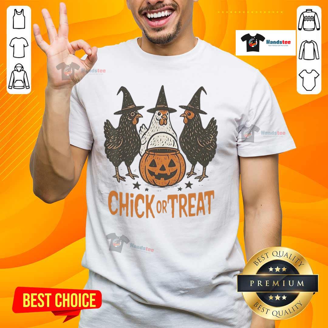 Funny Halloween Chicken T-Shirt featuring a playful design for Trick-or-Treat festivities. Perfect for Halloween celebrations!