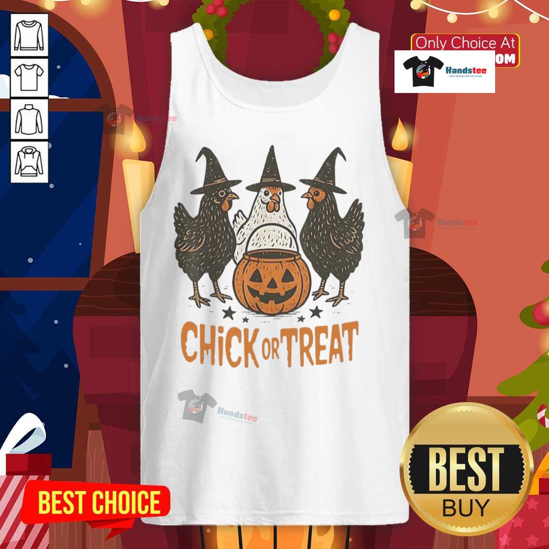 Funny Halloween chicken tank top for trick-or-treating, featuring a playful design perfect for Halloween festivities.