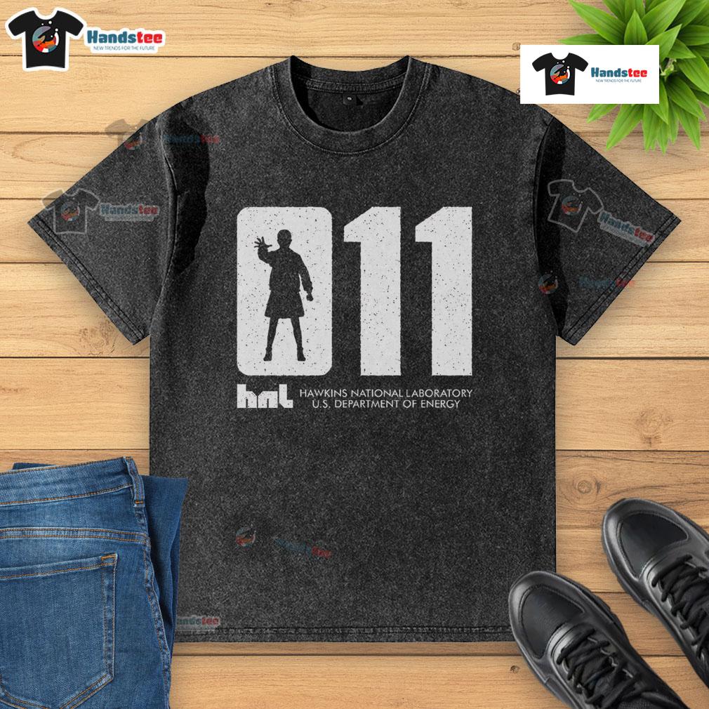 Alt Text: Official Hawkins National Laboratory washed t-shirt from the US Department of Energy, featuring a vintage design.