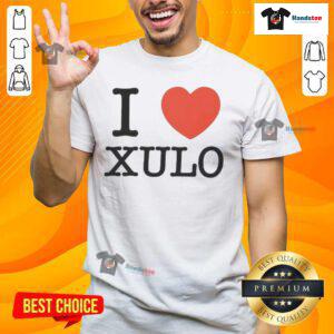 Alt Text: Official I Love Xulo T-Shirt featuring a vibrant design with a heart graphic and bold lettering, perfect for fans.