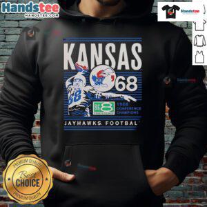 Official Kansas Jayhawks 1968 Conference Champions Big 8 Conference hoodie showcasing vintage team pride.