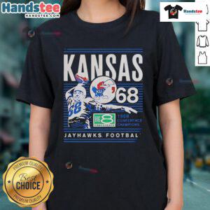 Official Kansas Jayhawks 1968 Conference Champions Big 8 Conference ladies tee showcasing team pride and vintage style.