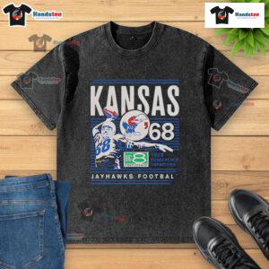 Alt Text: Official Kansas Jayhawks 1968 Conference Champions Big 8 Conference washed T-shirt showcasing vintage team pride.