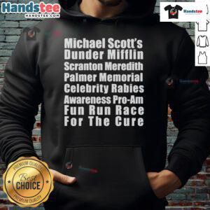 Official Michael Scott's Fun Run Race Hoodie featuring bold graphics and comfortable fit for fans of The Office.