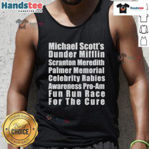 Official Michael Scott's Fun Run Race Tank Top featuring a vibrant design inspired by The Office, perfect for fans and runners.