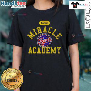 Official Miracle Academy Caitlin Clark Indiana Fever Ladies Tee featuring vibrant colors and stylish design for fans.