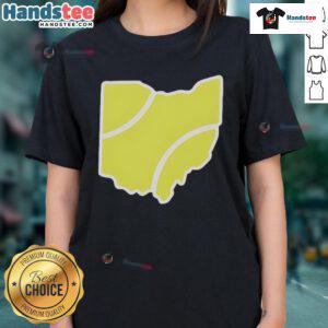 Official Ohio Tennis Ball Ladies Tee featuring a stylish design perfect for tennis enthusiasts and supporters.