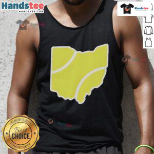 Official Ohio Tennis Ball Tank Top featuring a vibrant tennis ball graphic, perfect for sports enthusiasts and fans.