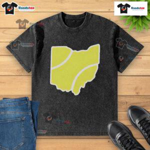 Official Ohio Tennis Ball Washed T-Shirt featuring a vintage design, perfect for tennis enthusiasts and casual wear.