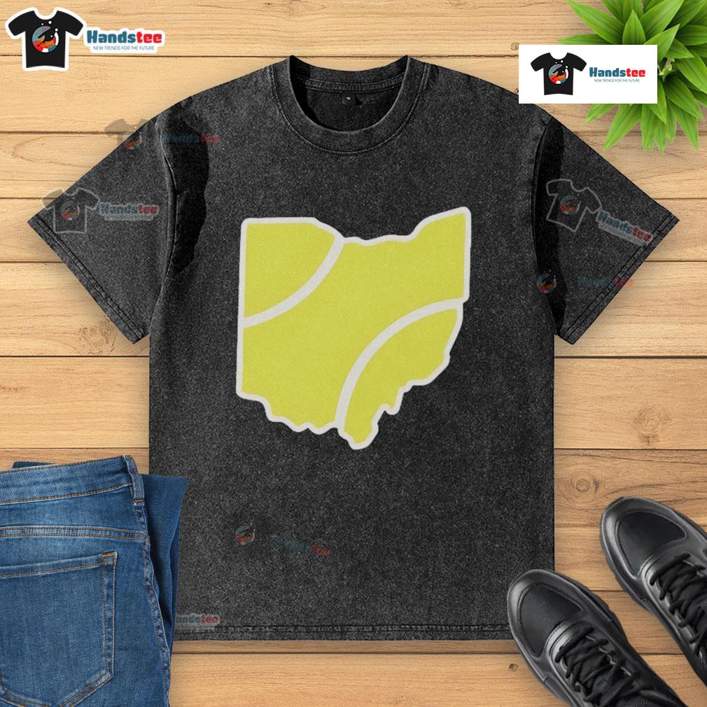 Official Ohio Tennis Ball Washed T-Shirt featuring a vintage design, perfect for tennis enthusiasts and casual wear.