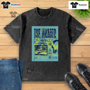 Alt Text: Official Tour August 2025 The Armed poster on a washed t-shirt, showcasing vibrant design and band logo.