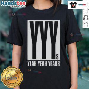 Official Yeah Yeah Yeahs 2025 Hidden In Pieces Tour ladies tee with vibrant design and tour details, perfect for fans.