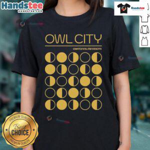 Original Owl City Owatonna Minnesota ladies tee featuring a stylish design, perfect for fans of the band and casual wear.