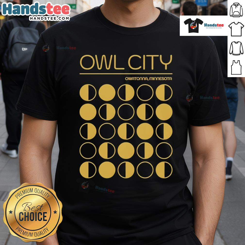 Original Owl City Owatonna Minnesota T-Shirt featuring vibrant graphics and a stylish design for fans and collectors.