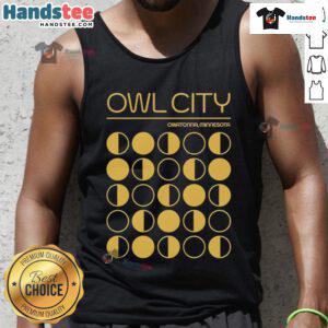 Original Owl City Owatonna Minnesota tank top featuring vibrant graphics and comfortable fit for fans and casual wear.