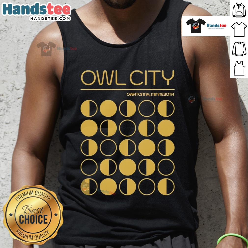 Original Owl City Owatonna Minnesota tank top featuring vibrant graphics and comfortable fit for fans and casual wear.