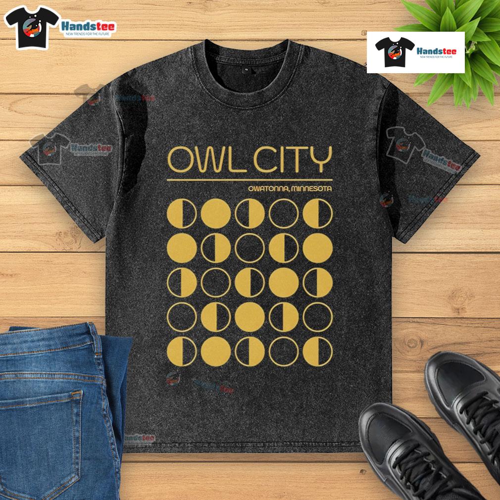 Original Owl City Owatonna Minnesota washed t-shirt in soft fabric, featuring vibrant graphics and a relaxed fit.