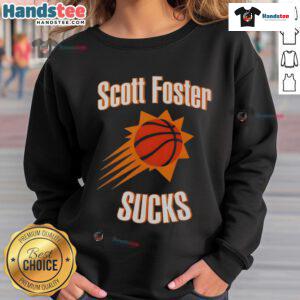 Scott Foster Sucks throw basketball sweatshirt featuring a bold graphic design perfect for sports fans.