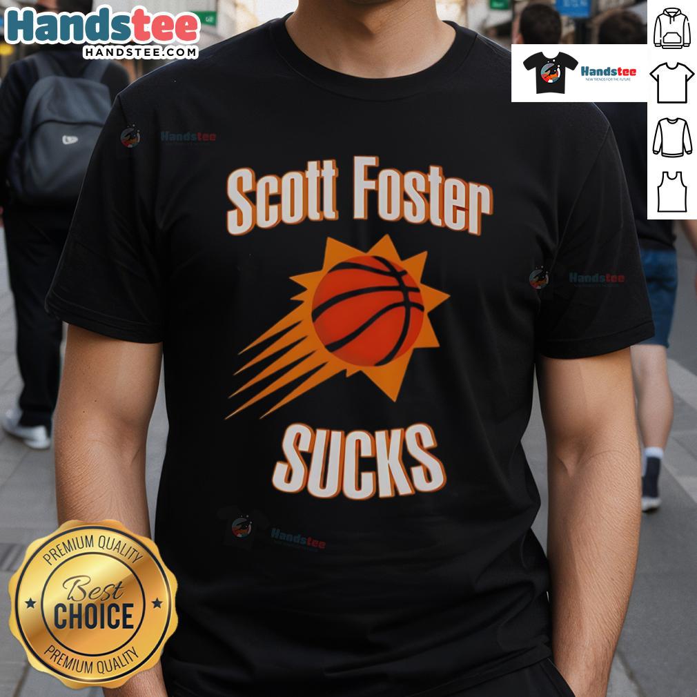 Original Scott Foster Sucks Throw Basketball T-Shirt featuring bold graphics for fans of basketball and Scott Foster.